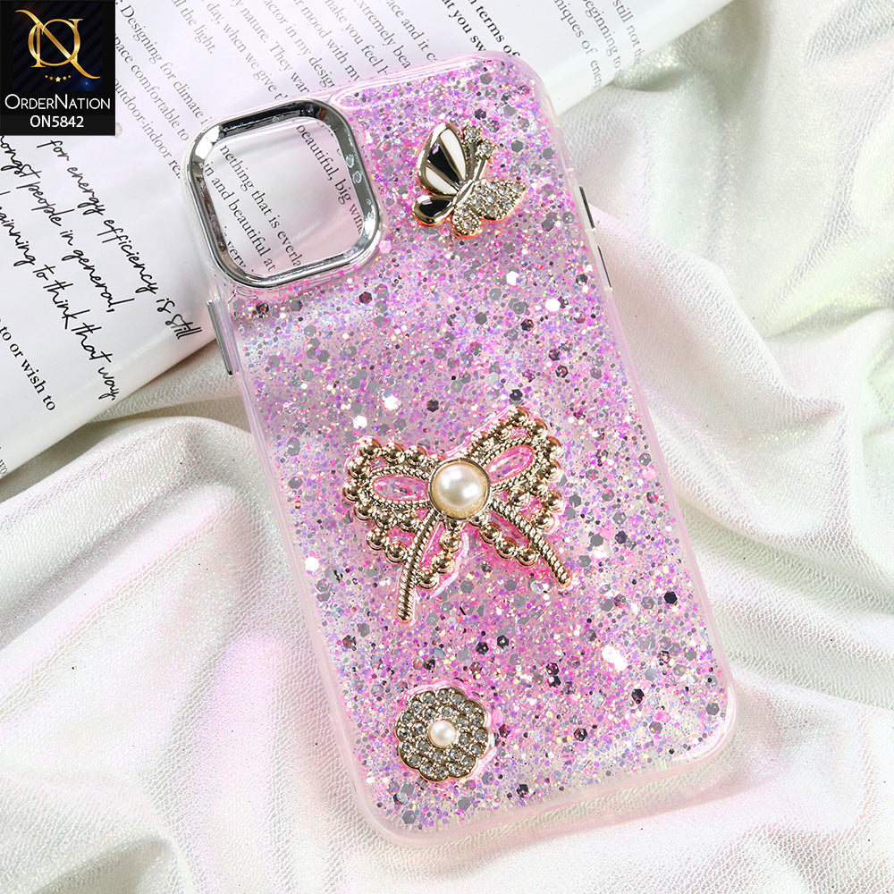 iPhone 11 Pro Max Cover - Pink - New Beeded Rhinestones Shinny Glitter