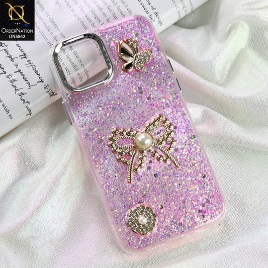 iPhone 12 - Pink - New Beeded Rhinestones Shinny Glitter