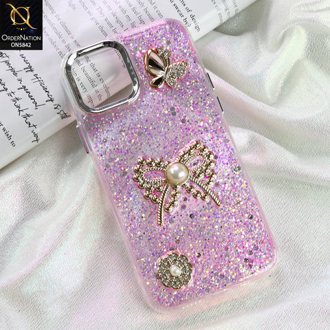 iPhone 12 - Pink - New Beeded Rhinestones Shinny Glitter