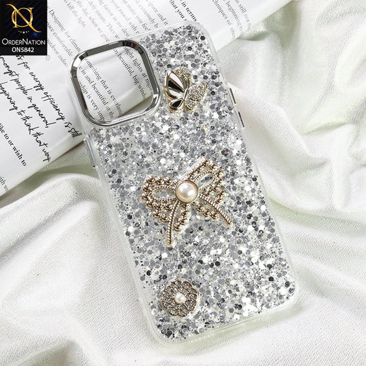 iPhone 13 Pro Max Cover - Pink - New Beeded Rhinestones Shinny Glitter