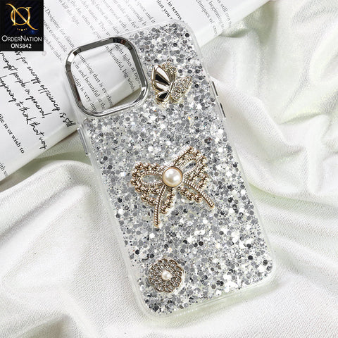 iPhone 13 Pro Max Cover - Pink - New Beeded Rhinestones Shinny Glitter