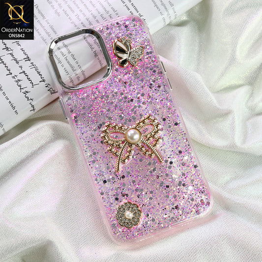 iPhone 13 Pro Max Cover - Silver - New Beeded Rhinestones Shinny Glitter