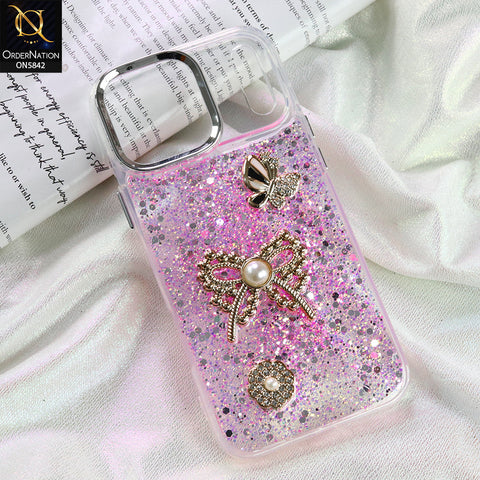 iPhone 17 Pro Max Cover - PInk - New Beeded Rhinestones Shinny Glitter