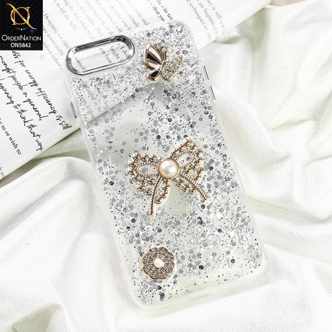 iPhone 8 /7 Plus - Silver - New Beeded Rhinestones Shinny Glitter