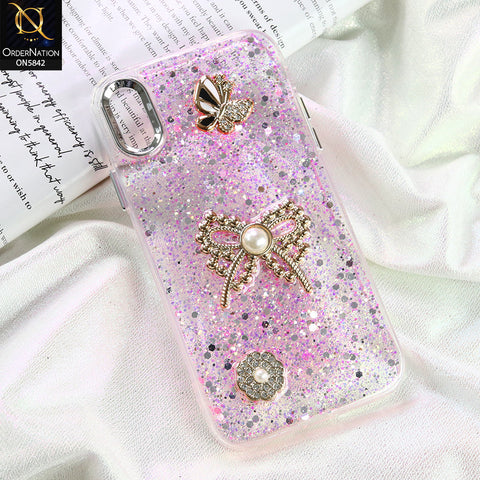 iPhone XR Cover - Pink - New Beeded Rhinestones Shinny Glitter