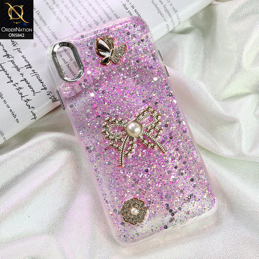 iPhone XS Max Cover - Pink - New Beeded Rhinestones Shinny Glitter