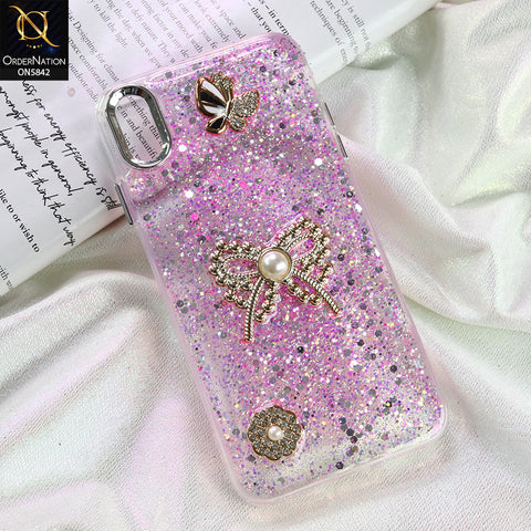 iPhone XS Max Cover - Pink - New Beeded Rhinestones Shinny Glitter