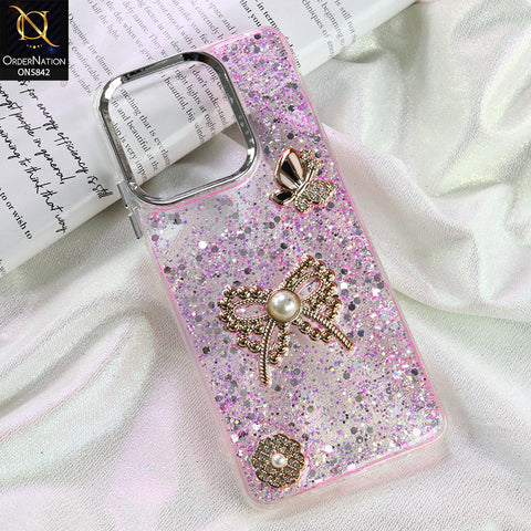 Oppo A5 Pro 5G Cover - Pink - New Beeded Rhinestones Shinny Glitter