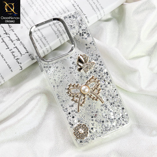 Oppo A5 Pro 4G Cover - Silver - New Beeded Rhinestones Shinny Glitter