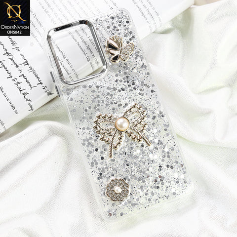 Xiaomi Redmi Note 12 4G Cover - Silver - New Beeded Rhinestones Shinny Glitter Case