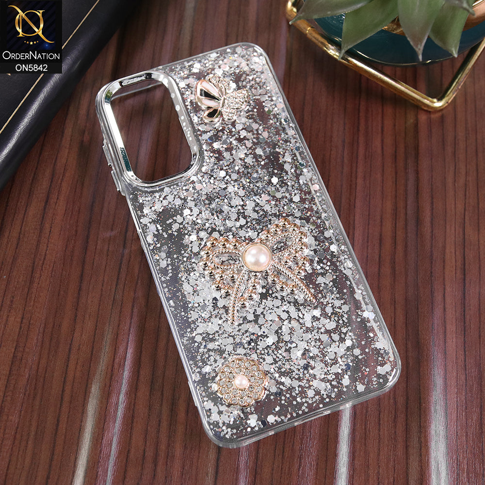 Samsung Galaxy A16 Cover - Silver - New Beeded Rhinestones Shinny Glit ...