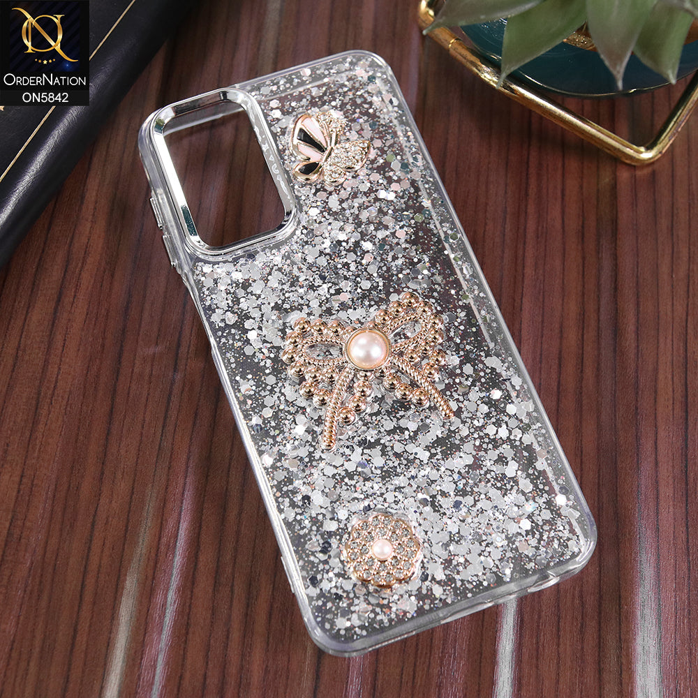 Samsung Galaxy A23 5G Cover - Silver - New Beeded Rhinestones Shinny G ...