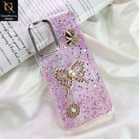 Vivo V21e Cover - Pink - New Beeded Rhinestones Shinny Glitter
