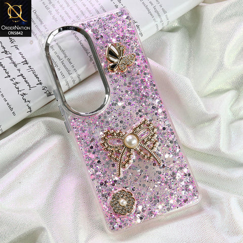 Vivo V40 Pro Cover - Pink - New Beeded Rhinestones Shinny Glitter