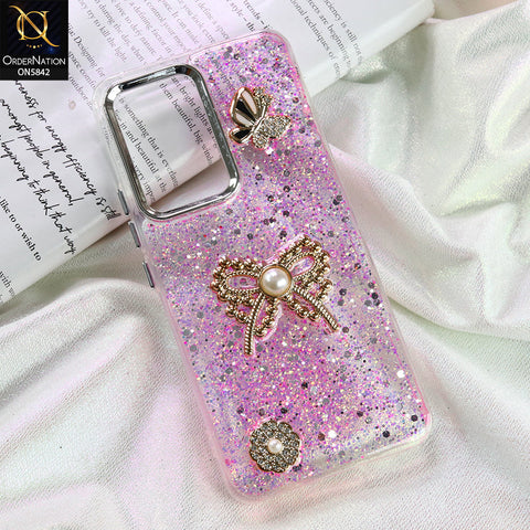 Vivo Y100 Cover - Pink - New Beeded Rhinestones Shinny Glitter