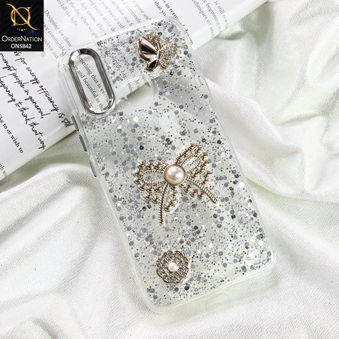 Vivo Y15 Cover - Silver - New Beeded Rhinestones Shinny Glitter