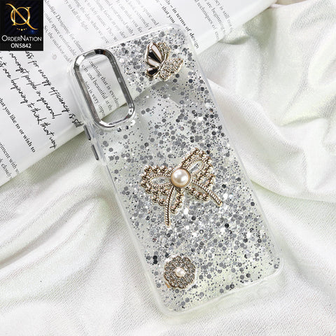 Vivo Y20s Cover - Silver - New Beeded Rhinestones Shinny Glitter