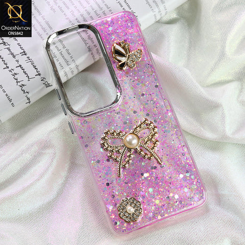 Vivo Y200 (2025) Cover - Pink - New Beeded Rhinestones Shinny Glitter