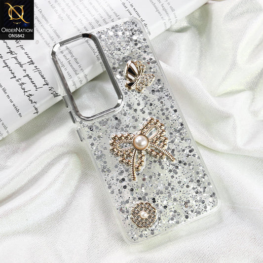 Vivo Y400 Cover - Silver - New Beeded Rhinestones Shinny Glitter
