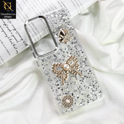 Vivo Y400 4G Cover - Silver - New Beeded Rhinestones Shinny Glitter