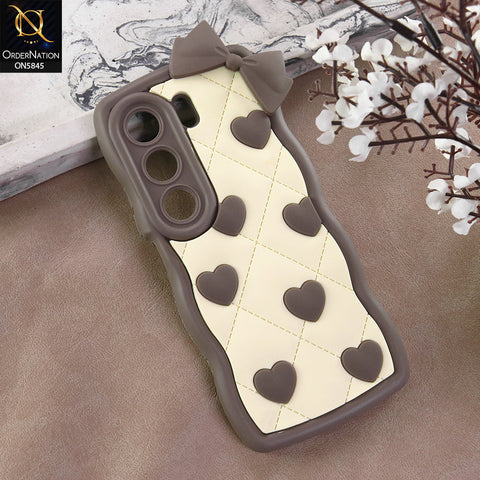 Infinix Hot 40 Pro Cover - Design 4 -  3D Pink Heart with Bow-Knot Design Soft Protective Case