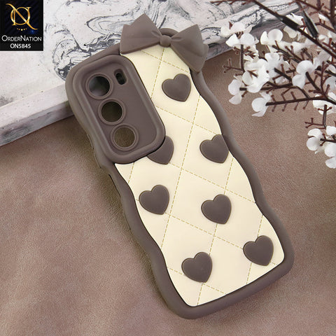 Infinix Hot 60i 4G Cover - Design 4 -  3D Pink Heart with Bow-Knot Design Soft Protective Case
