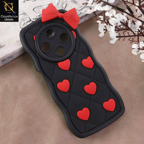 Xiaomi Redmi A4 Cover - Design 1 -  3D Pink Heart with Bow-Knot Design Soft Protective Case
