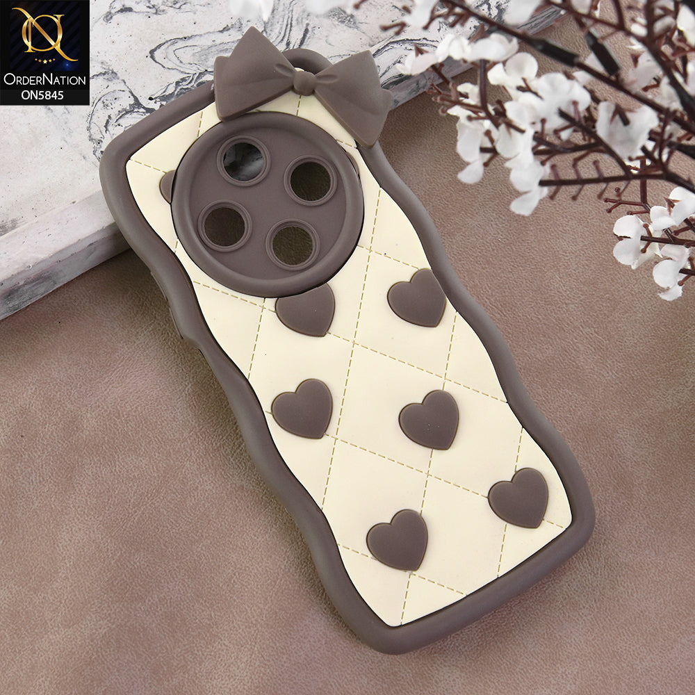 Xiaomi Redmi A4 Cover - Design 4 -  3D Pink Heart with Bow-Knot Design Soft Protective Case