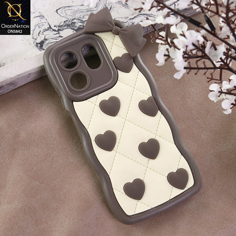 Infinix Smart 9 HD Cover - Design 4 -  3D Pink Heart with Bow-Knot Design Soft Protective Case
