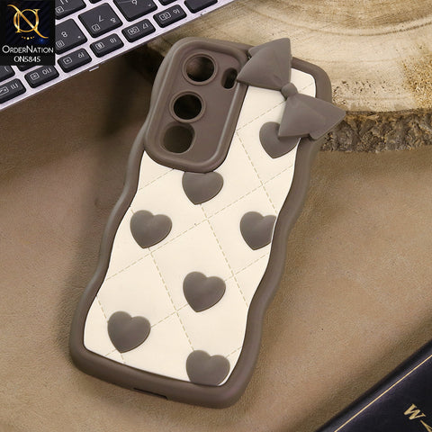 Vivo Y400 4G Cover - Design5 -  3D Pink Heart with Bow-Knot Design Soft Protective Case
