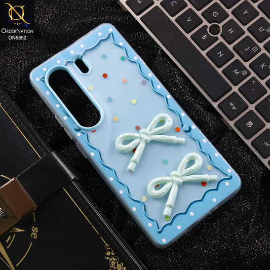 Tecno Camon 40 Pro Cover - Blue - New Delightful 3D Bow Soft Case