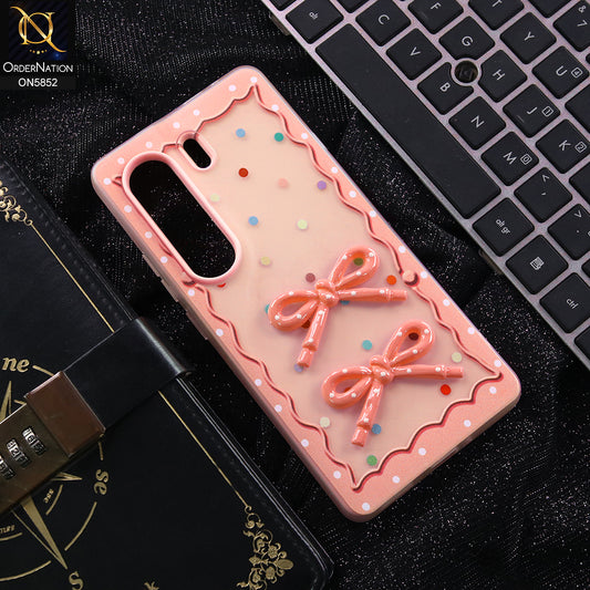Tecno Camon 40 Pro Cover - Pink - New Delightful 3D Bow Soft Case