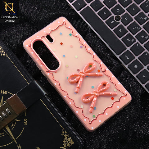 Tecno Camon 40 Pro Cover - Pink - New Delightful 3D Bow Soft Case