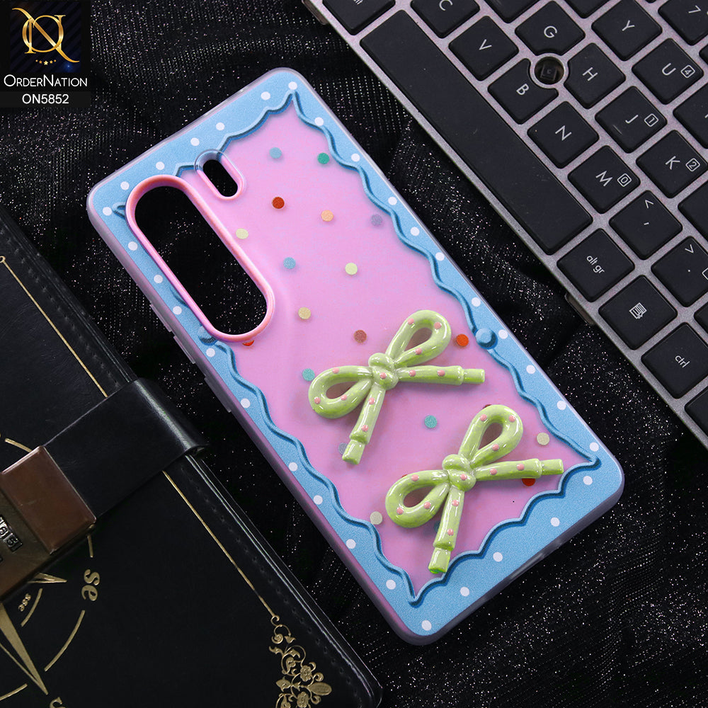 Tecno Camon 40 Pro Cover - Purple - New Delightful 3D Bow Soft Case