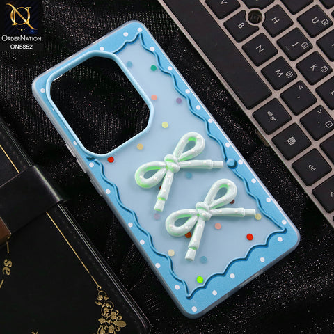 Infinix Hot 50 Pro Cover - Blue - New Delightful 3D Bow Soft Case