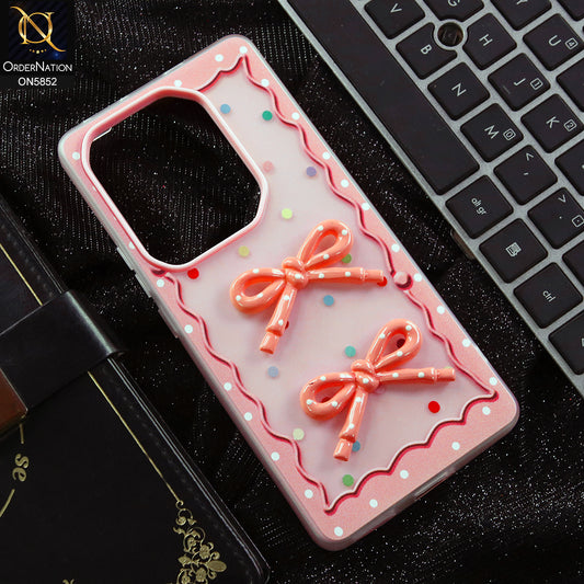 Infinix Hot 50 Pro Cover - Pink - New Delightful 3D Bow Soft Case