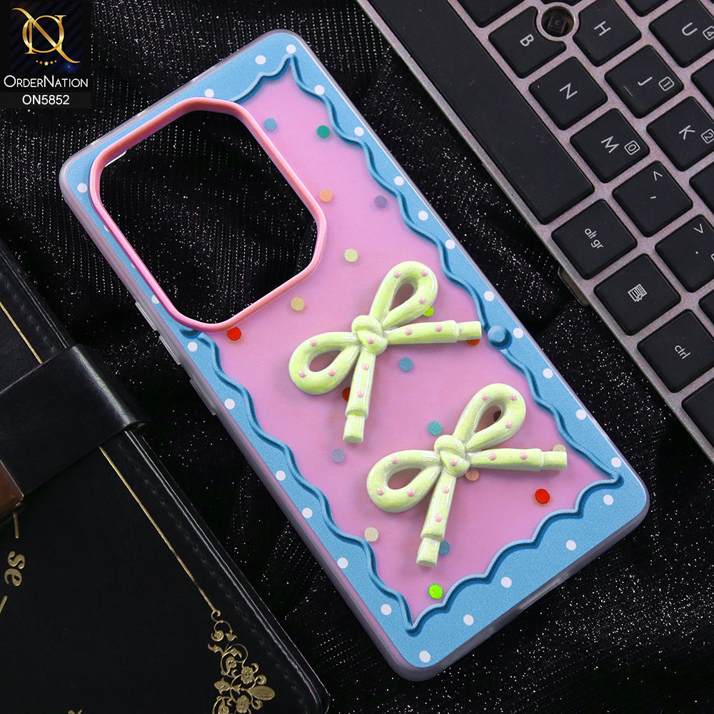 Infinix Hot 50 Pro Cover - Purple - New Delightful 3D Bow Soft Case