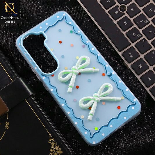 Infinix Hot 60 Pro Plus Cover - Blue - New Delightful 3D Bow Soft Case