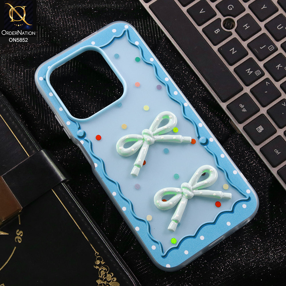 Tecno Pop 9 Cover - Blue - New Delightful 3D Bow Soft Case