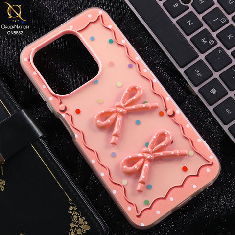 Realme C61 Cover - Pink - New Delightful 3D Bow Soft Case