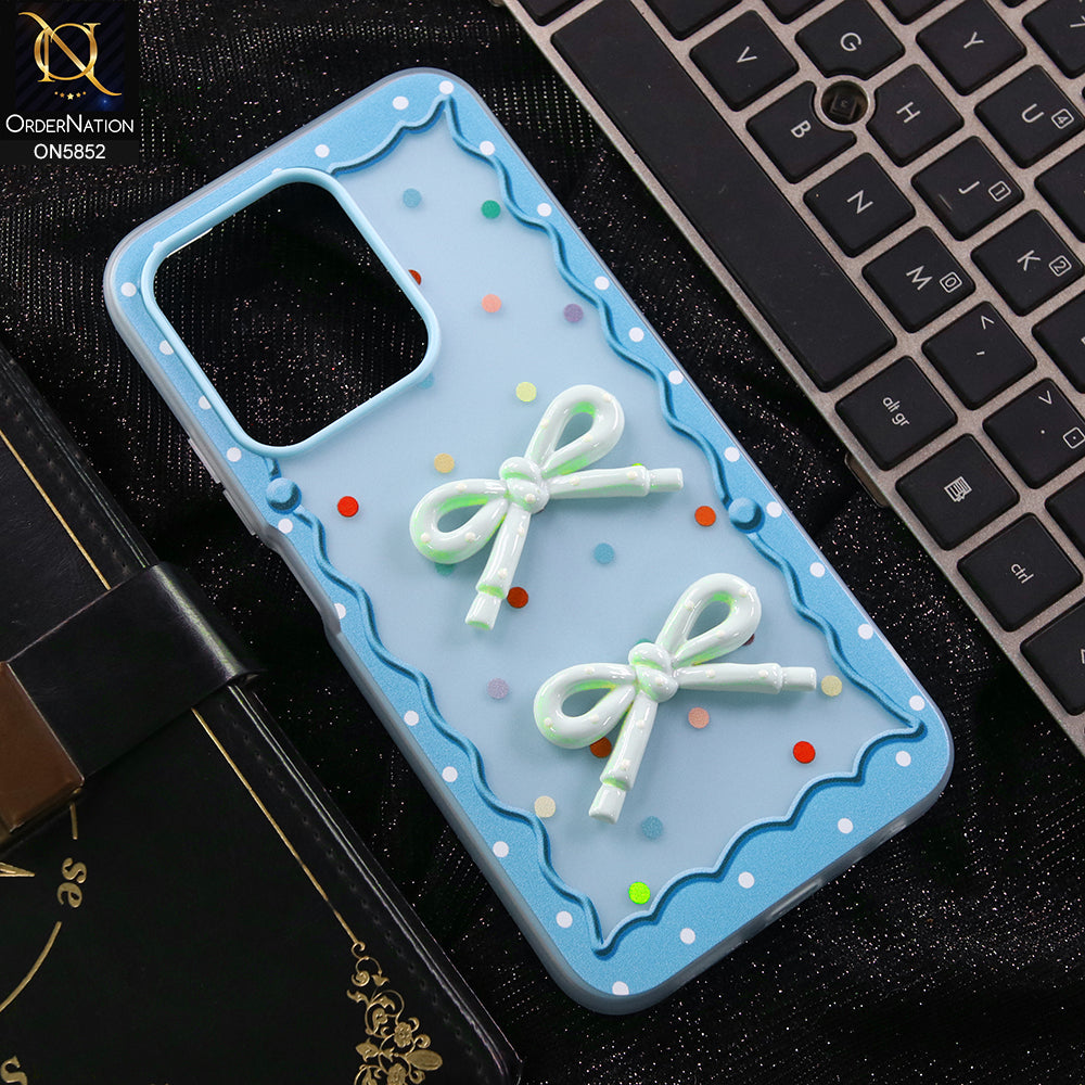 Xiaomi Redmi 15C 4G Cover - Blue - New Delightful 3D Bow Soft Case