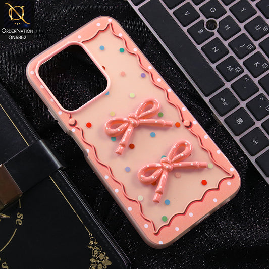 Xiaomi Poco C85 4G Cover - Pink - New Delightful 3D Bow Soft Case