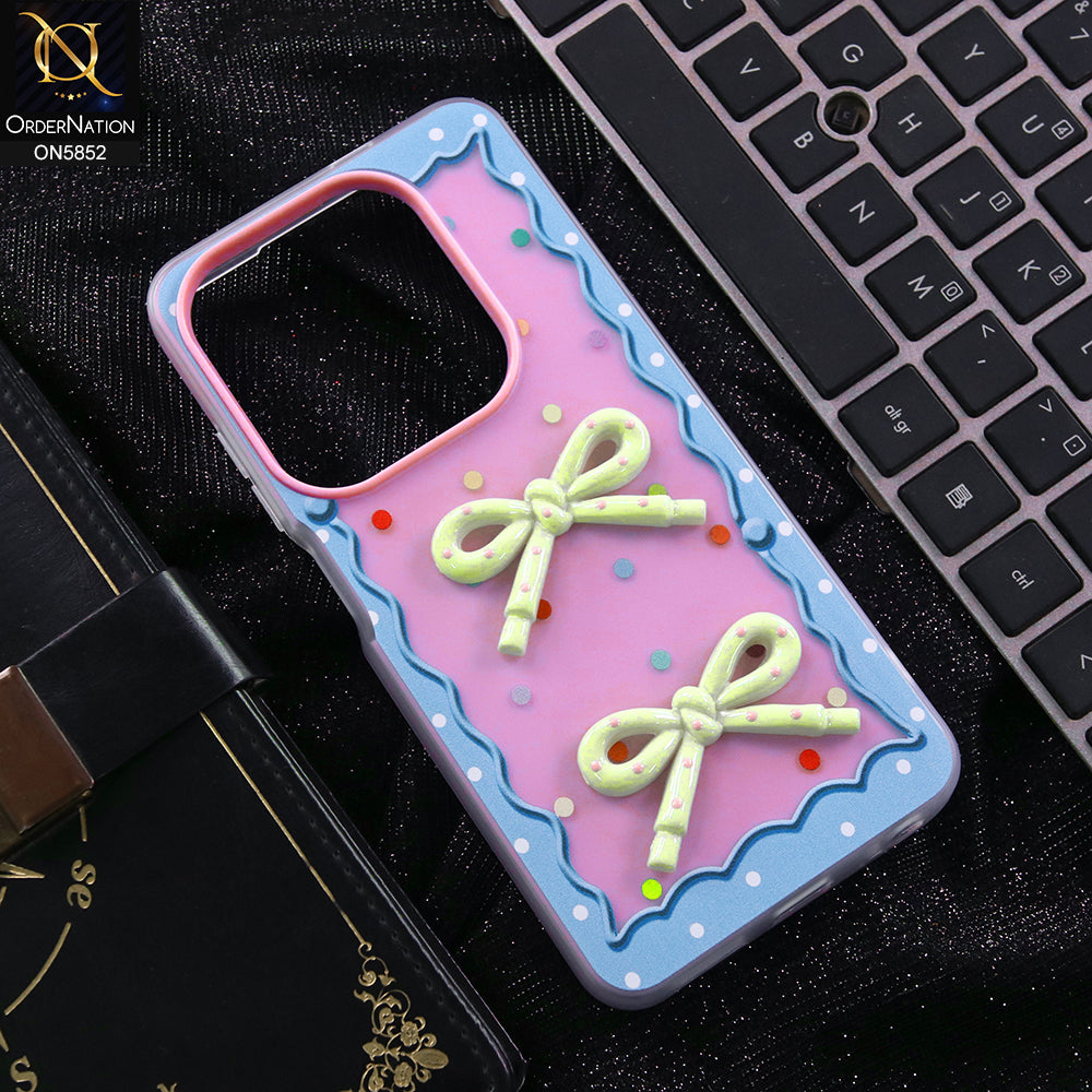 Tecno Spark 20C Cover - Purple - New Delightful 3D Bow Soft Case