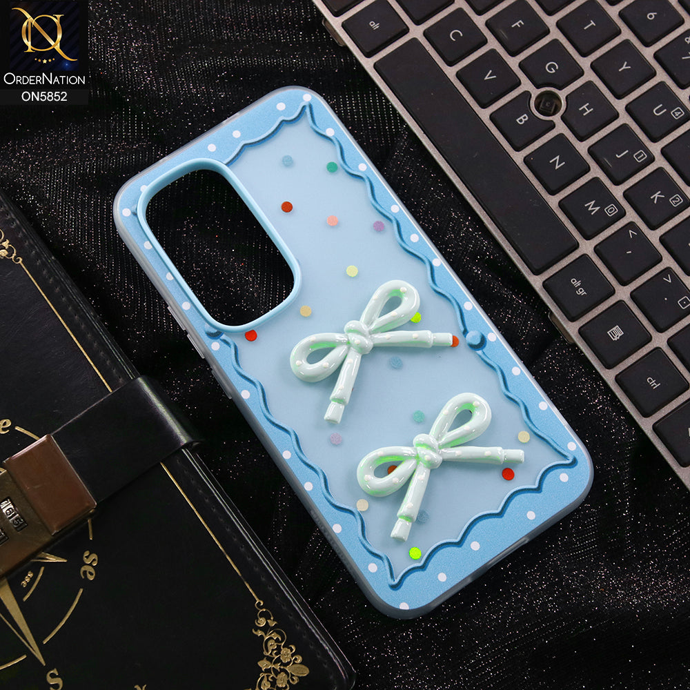 Tecno Spark 40 Pro Plus Cover - Blue - New Delightful 3D Bow Soft Case