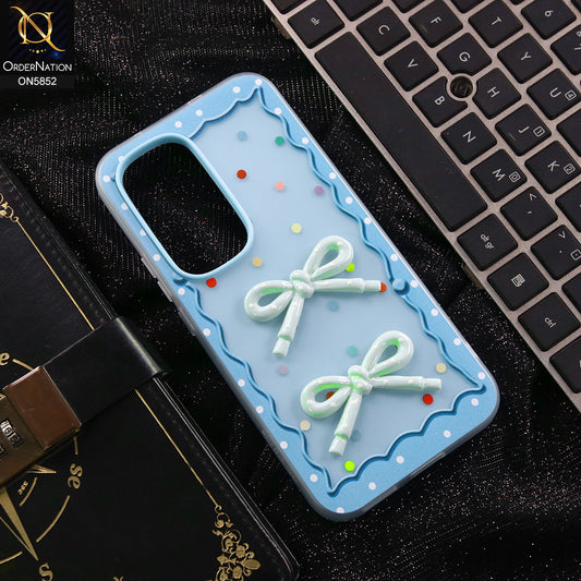 Tecno Spark 40 Pro Plus Cover - Blue - New Delightful 3D Bow Soft Case