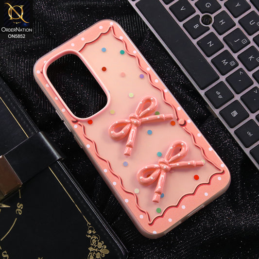 Tecno Spark 40 Pro Plus Cover - Pink - New Delightful 3D Bow Soft Case