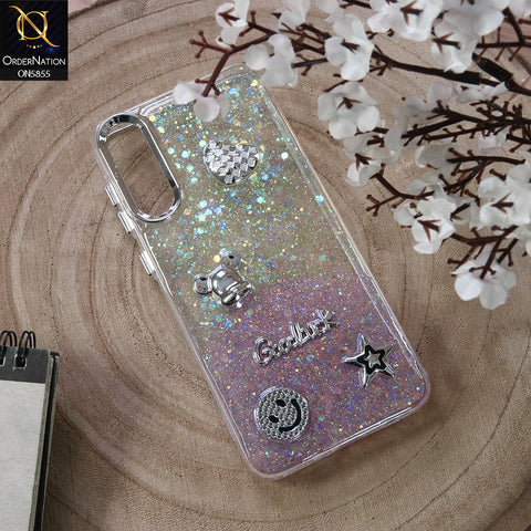 Samsung Galaxy A50 Cover - Design3 - New Cool 3D Goodluck Trendy Dual Sides Glitter Shiny Case (Glitter Doesn`t Move)