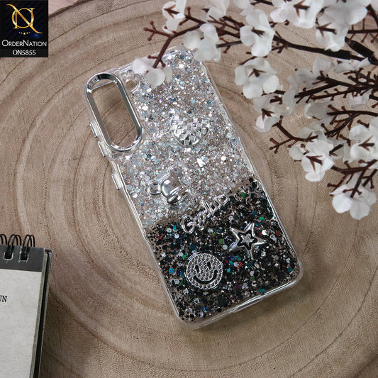 Samsung Galaxy A50 Cover - Design4 - New Cool 3D Goodluck Trendy Dual Sides Glitter Shiny Case (Glitter Doesn`t Move)