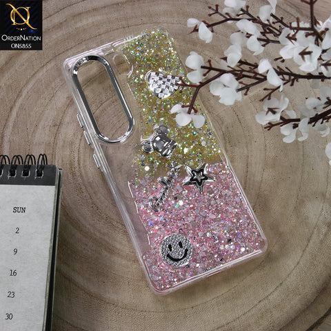 Tecno Camon 40 Cover - Design2 - New Cool 3D Goodluck Trendy Dual Sides Glitter Shiny Case (Glitter Doesn`t Move)