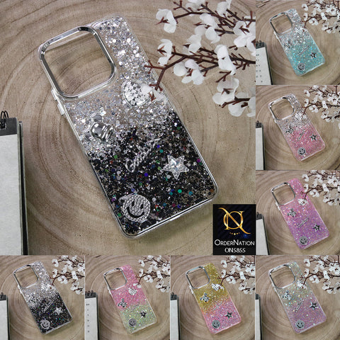 Tecno Spark 10 Cover - Design1 - New Cool 3D Goodluck Trendy Dual Sides Glitter Shiny Case (Glitter Doesn`t Move)